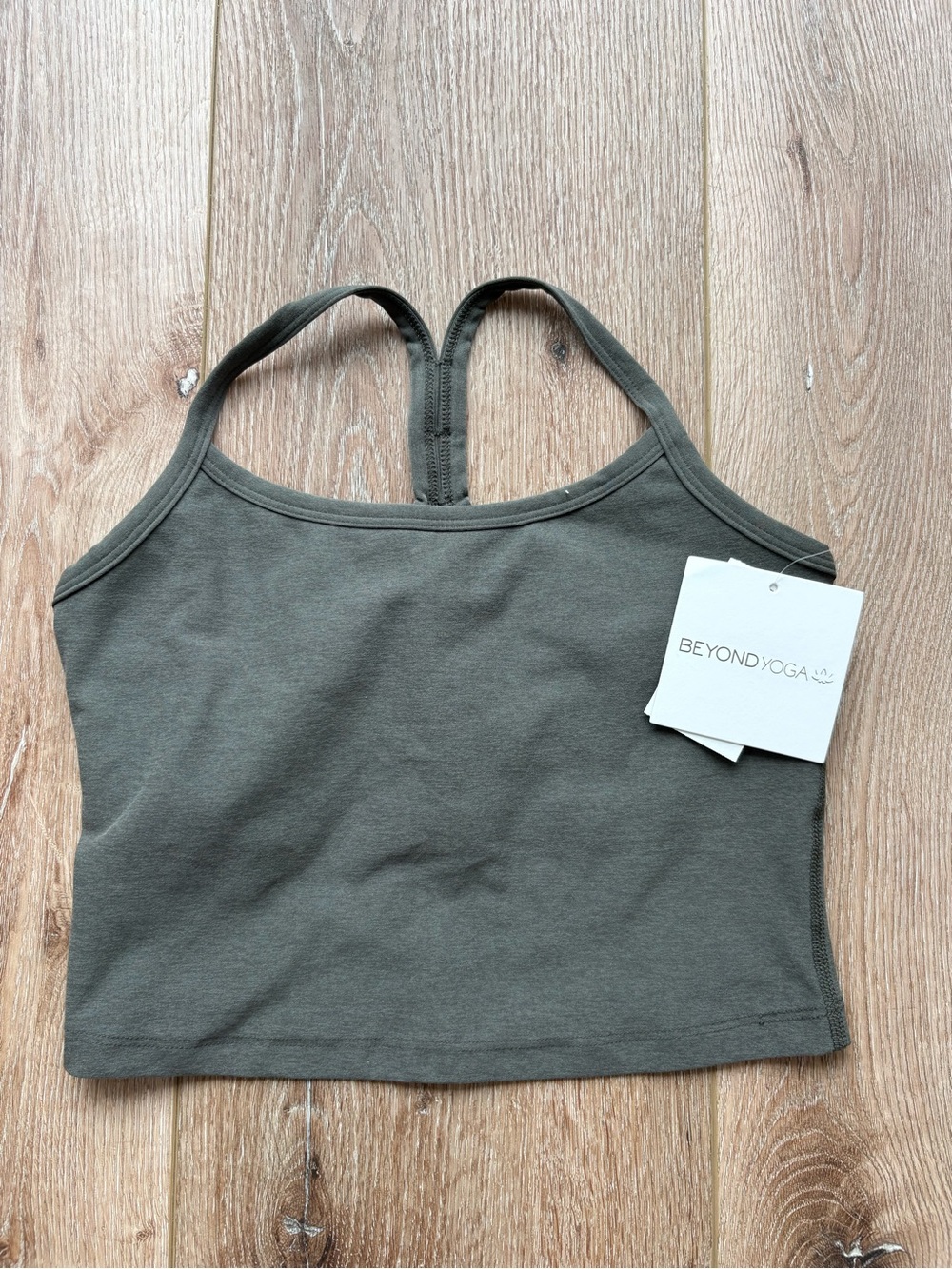 Beyond Yoga Olive Cropped Tank Top